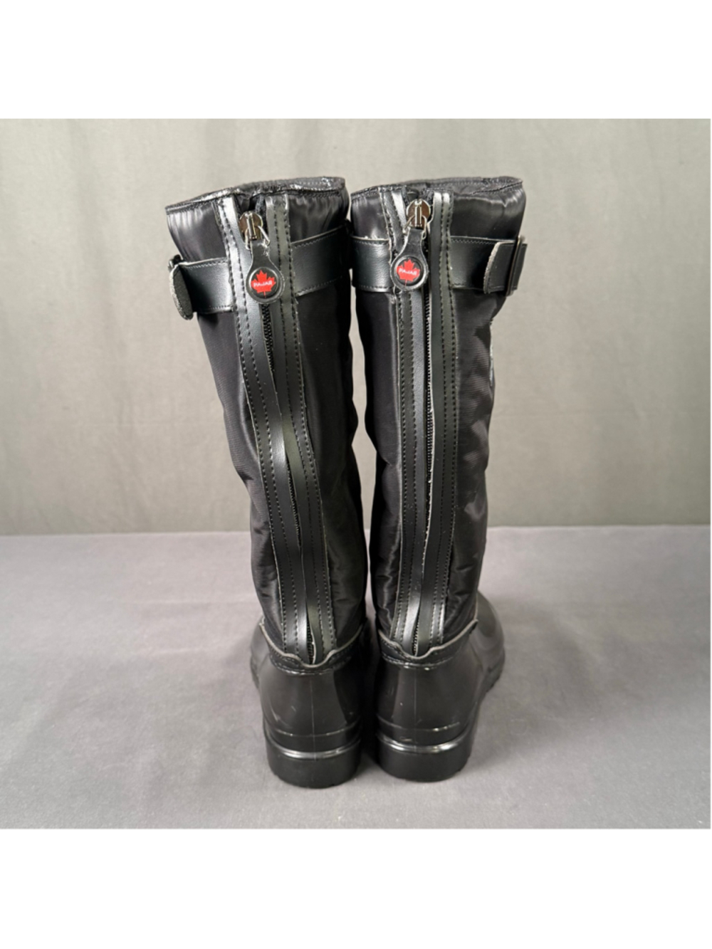 Pajar Rain Boots Women 5.5 Rosemount Waterproof Back Zip Techwear Gorpcore Black - Picture 3 of 13